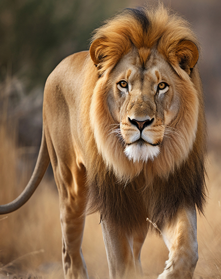 Lion in wild Masai Mara